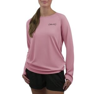 Reel Life Womens T-Shirt Size L Purple Long Sleeve UV Crew Neck Polyester